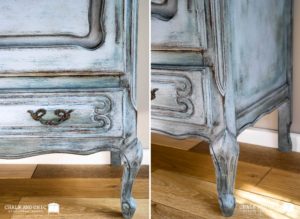 detale przetarcia odnowiony mebel farbami chalk paint annie sloan